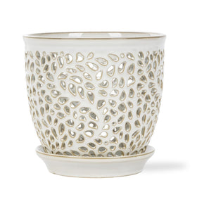 Mama Cozy Life elegant orchid pot 6.5 inches with lace design for healthy airflow