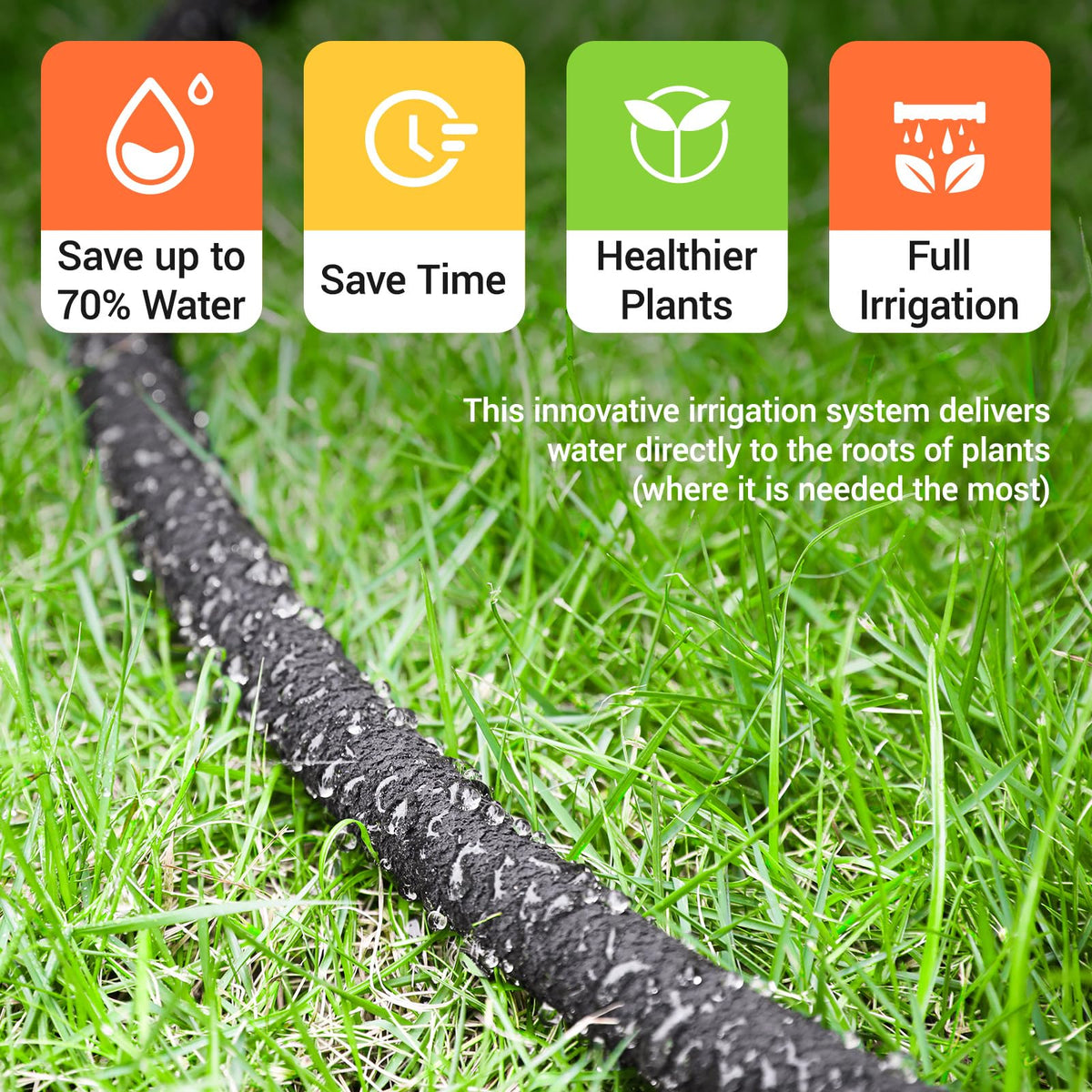 MAMIZO soaker hose 50ft compact roll for easy storage