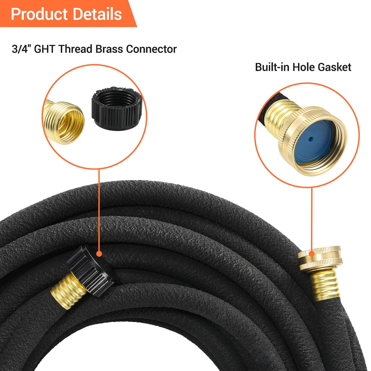 MAMIZO soaker hose end caps allow multi-hose connections