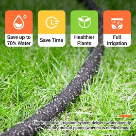 MAMIZO soaker hose micro-holes provide slow, even root watering