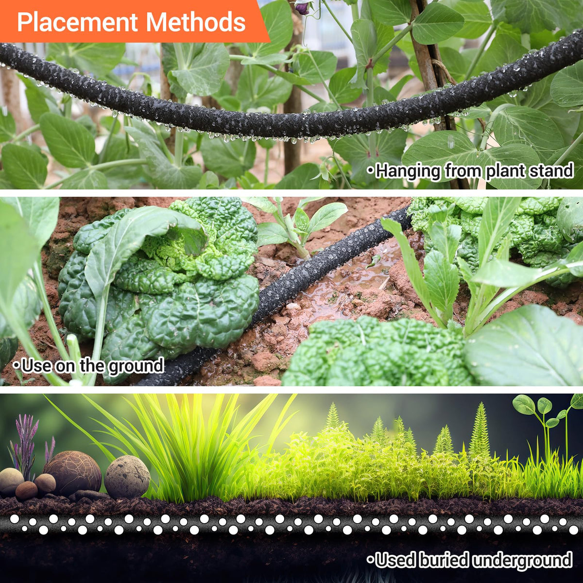MAMIZO soaker hose shows durable rubber body for long-lasting irrigation