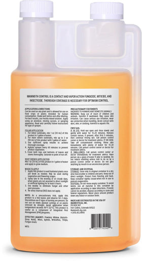Mammoth Control dilution and mixing scene for foliar spray and root drench