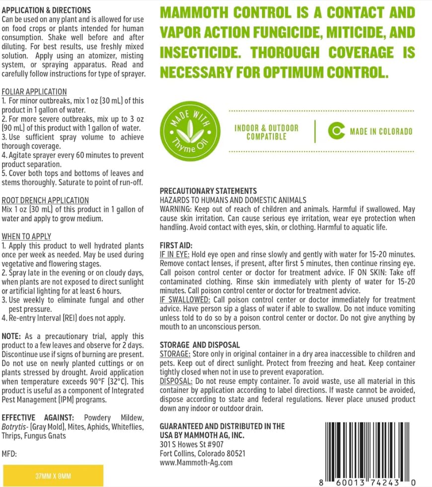 Mammoth Control application on leaves showing versatile garden protection