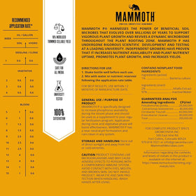 Mammoth Organic Bloom Booster used in hydroponics for thriving roots.