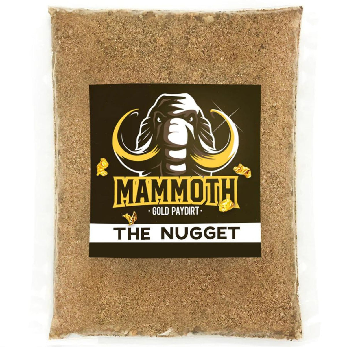 Mammoth Paydirt The Nugget Bag shows gold-rich paydirt for authentic treasure hunting.