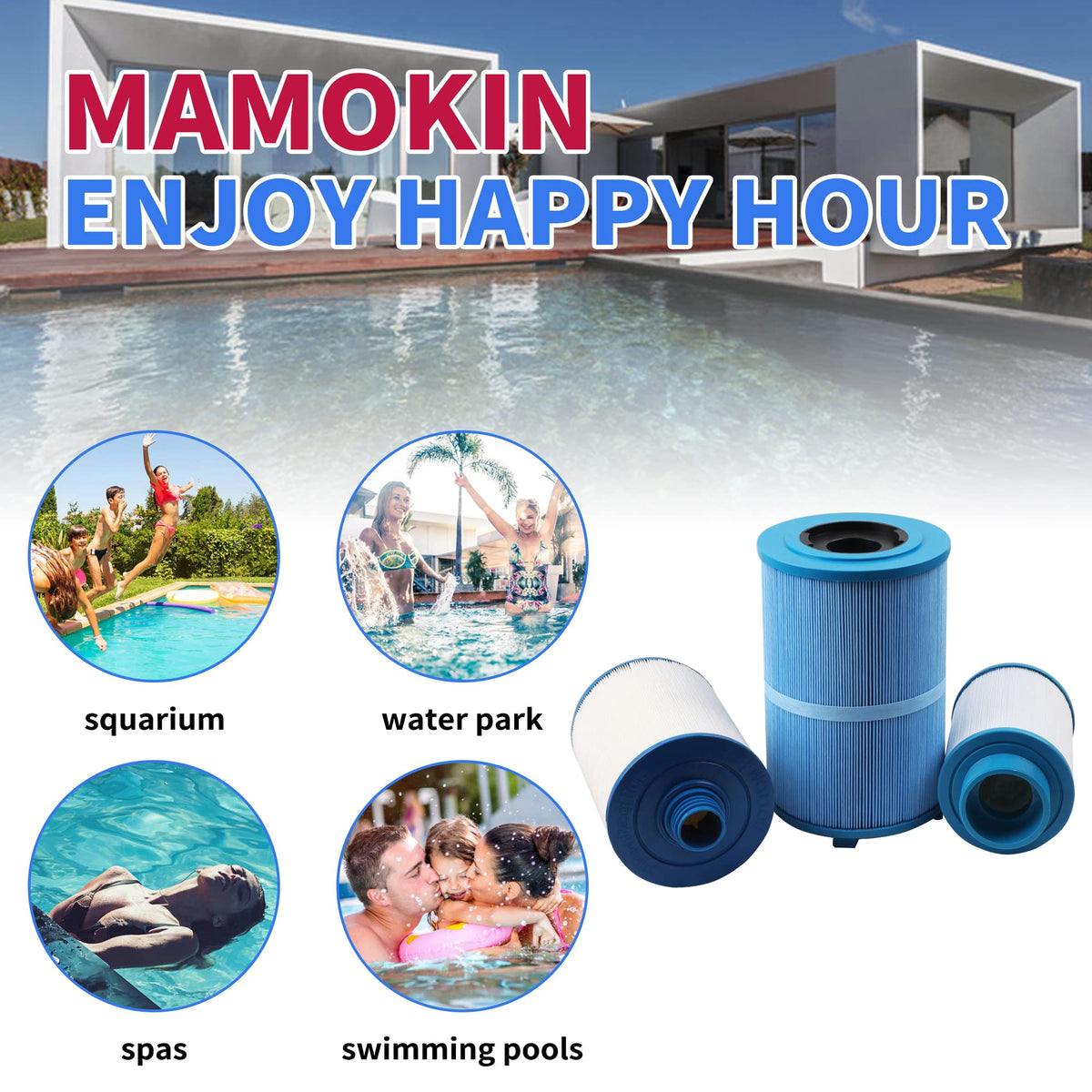 Mamokin 2-pack spa filter for convenient replacements.