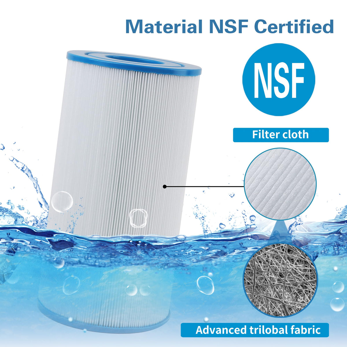 Mamokin C-4335 spa filter back view with durable construction