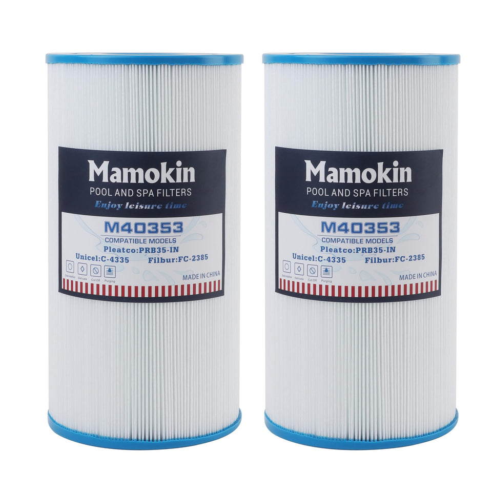 Mamokin C-4335 spa filter front view showing compact design for easy maintenance