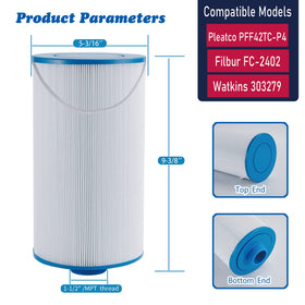 Mamokin FC-2402 filter installed in a hot tub showing fit