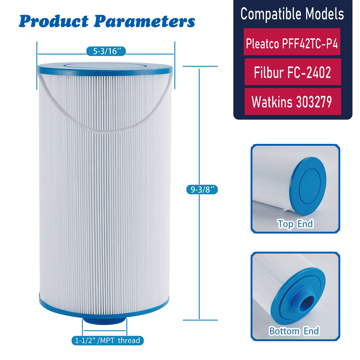 Mamokin replacement for Filbur FC-2402 showing compatibility.
