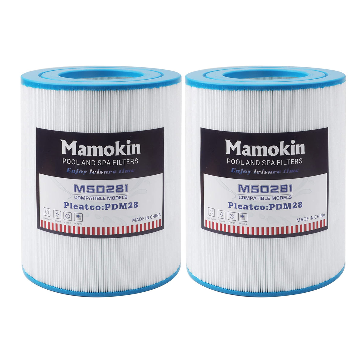 Mamokin PDM28 spa filter shows broad compatibility with multiple cartridges.