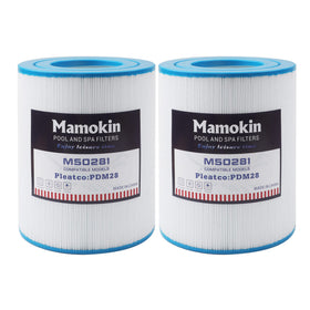 Mamokin PDM28 spa filter shows broad compatibility with multiple cartridges.