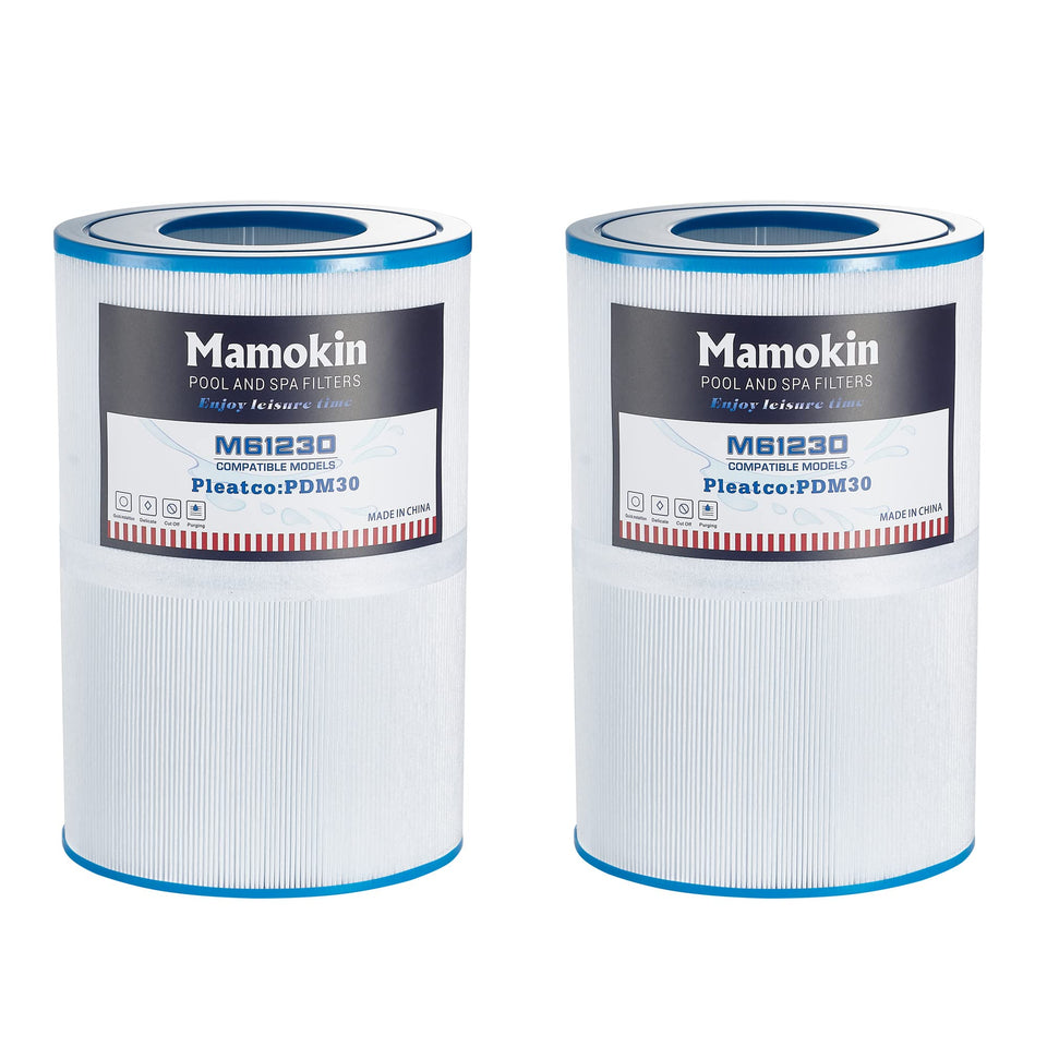 Mamokin PDM30 oval spa filter closeup with premium trilobal media for clean water
