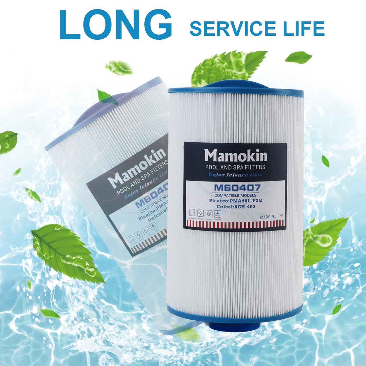 Mamokin 6CH-402 packaging image showing a convenient two-pack for spa maintenance.