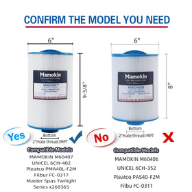 Mamokin 6CH-402 spa filter top-handle close-up for easy installation.