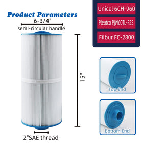 Mamokin spa filter 6CH-960 compatibility chart indicating matched models