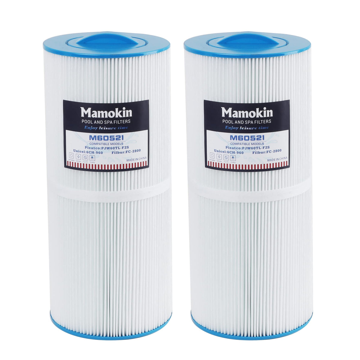 Mamokin spa filter 6CH-960 front view showing compatible cartridge design for spas
