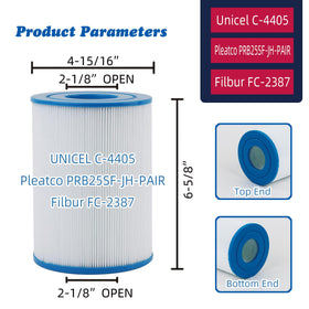Mamokin C-4405 spa filter dimensions 6-5/8 inch length