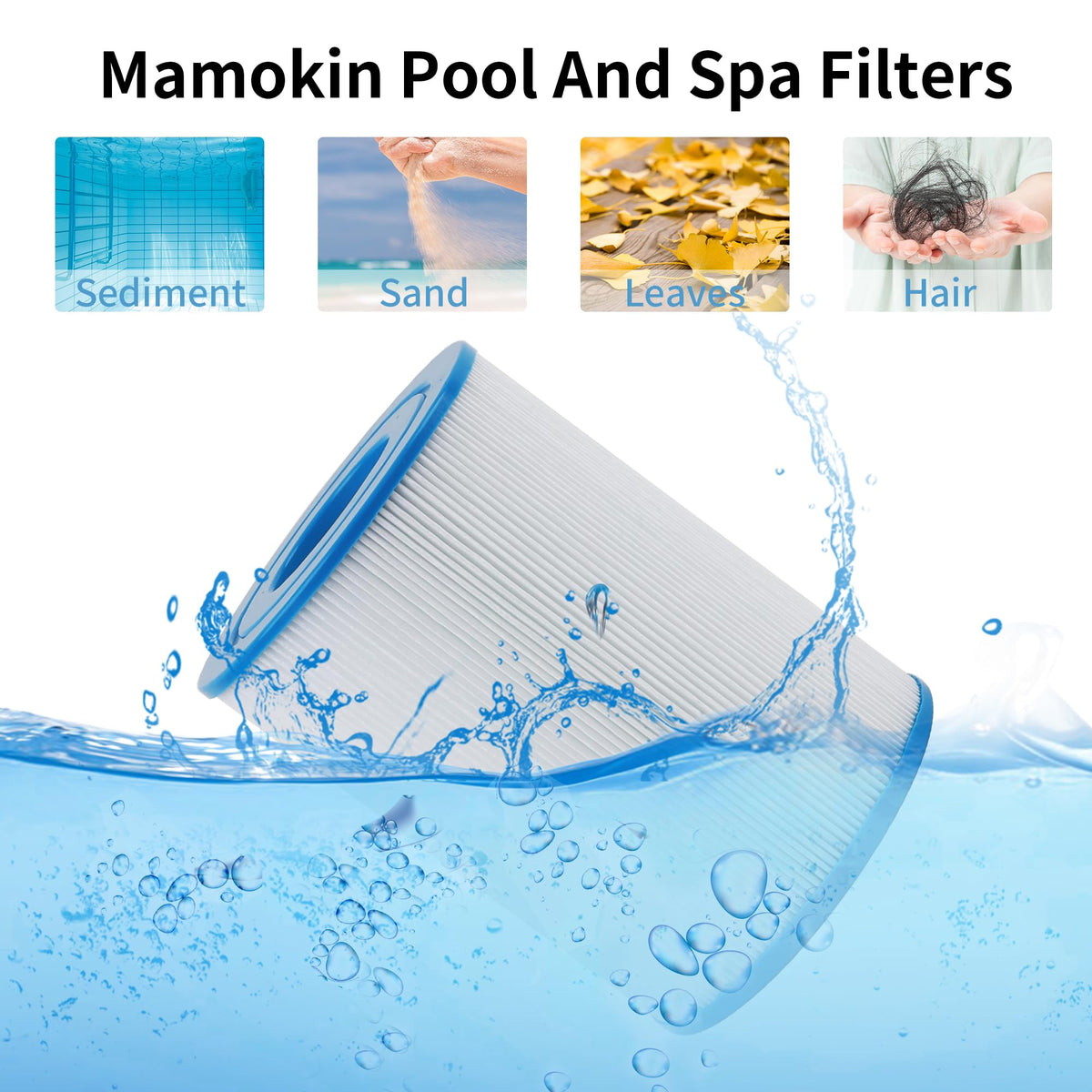 Mamokin C-4405 spa filter trilobal fabric allows easier cleaning