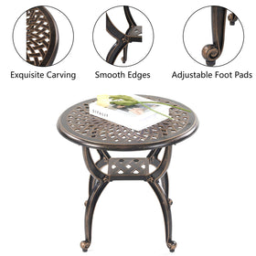 Mandolin rustproof patio table features a durable frame for daily outdoor living.