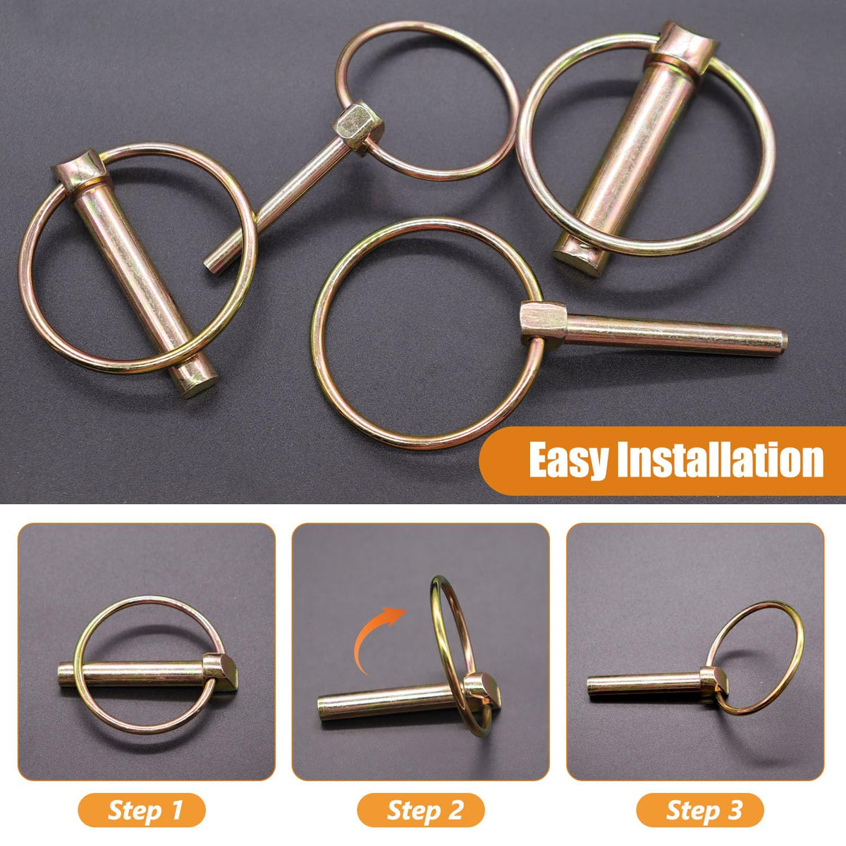 mankk Lynch pin 5/16x1-3/4 for heavy-duty hitch links