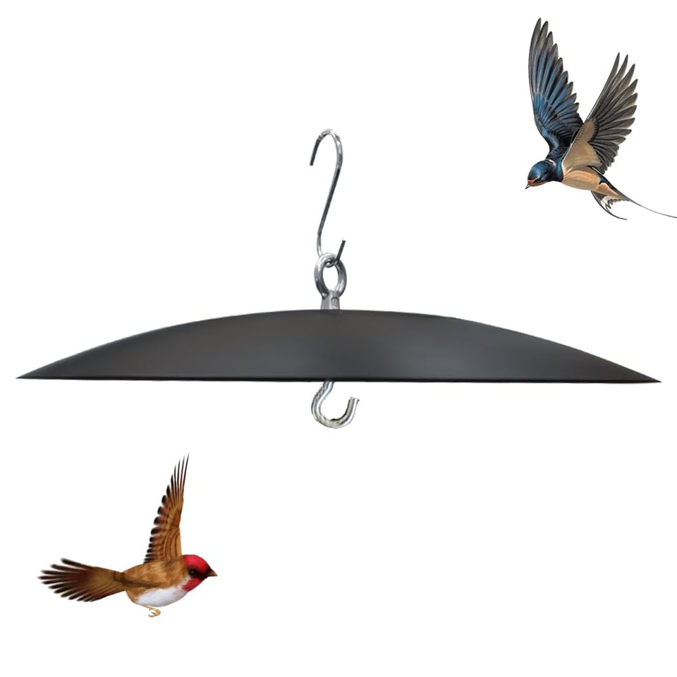 Manlikamu bird feeder baffle 13-inch metal shield blocks rain and debris.