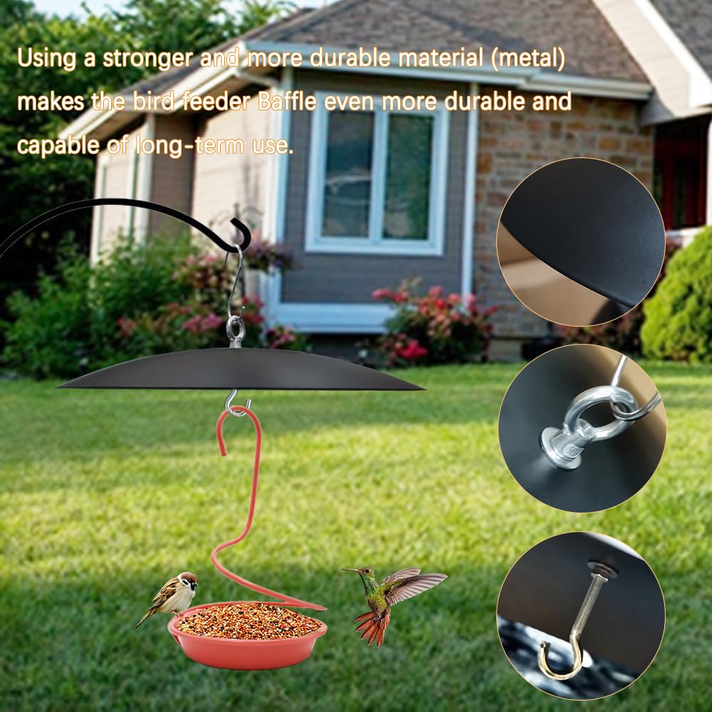 Manlikamu curved shield prevents rain and snow from entering the feeder.