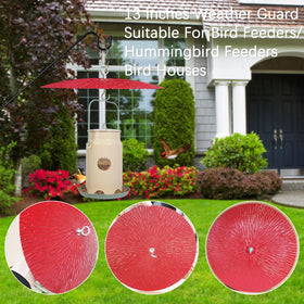Manlikamu outdoor-bird-feeder-protective-dome shields from leaves and wind