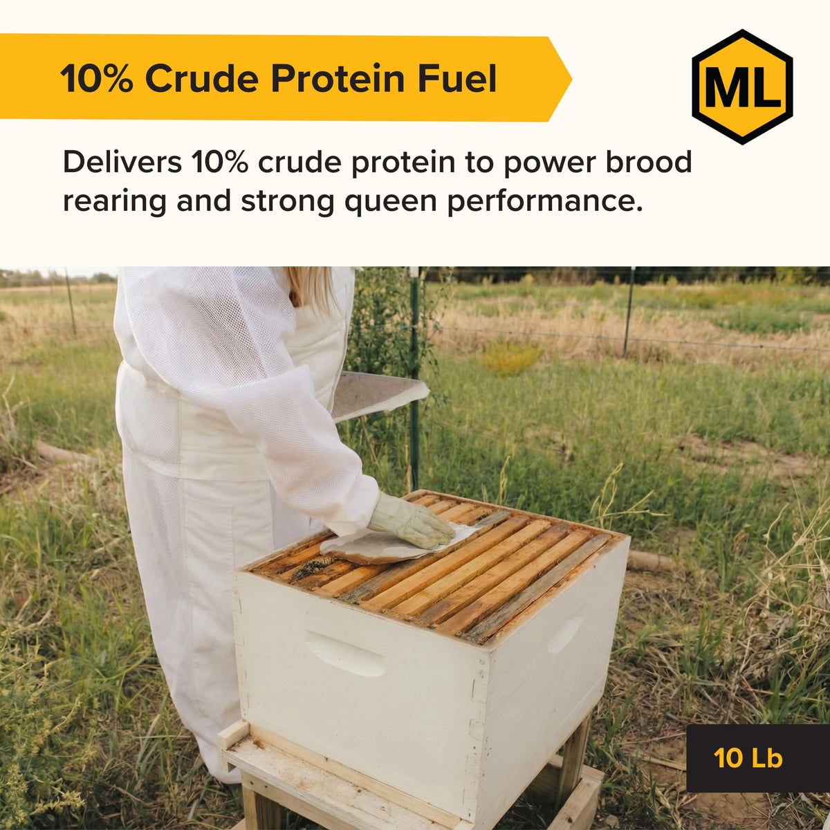 Mann Lake Bee-Pro Patties close-up highlights high-protein content for brood growth