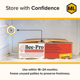 Mann Lake Bee-Pro Patties in a box ready-to-feed setup
