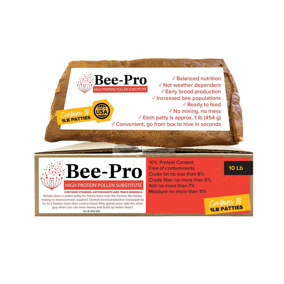 Mann Lake Bee-Pro Patties pack shot showing ready-to-feed nutrition for colonies