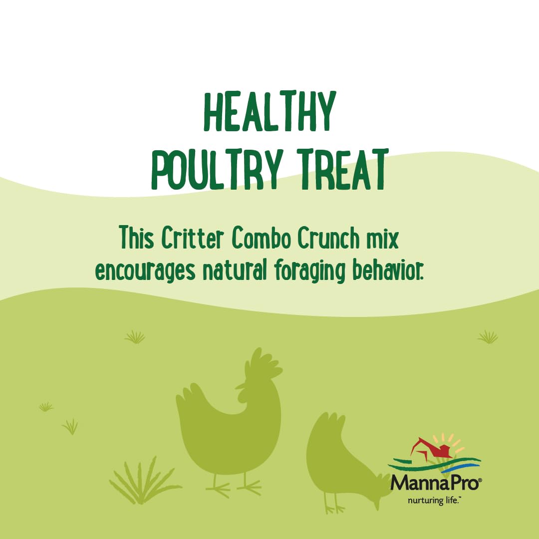 Manna Pro enrichment for chickens and turkeys with a protein-rich treat.