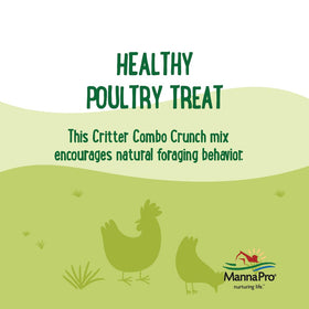 Manna Pro enrichment for chickens and turkeys with a protein-rich treat.