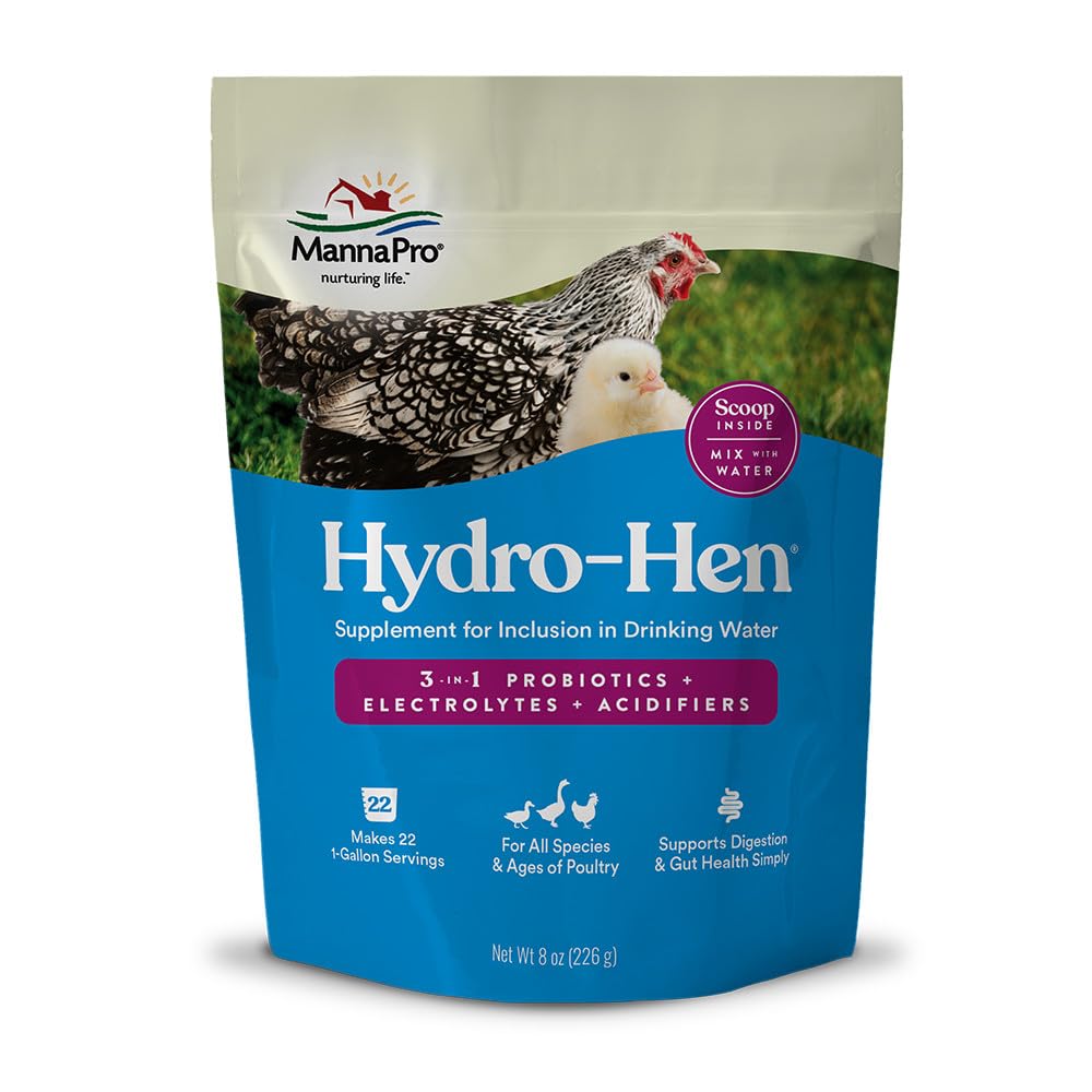 Manna Pro Hydro-Hen powder dissolves easily to hydrate poultry
