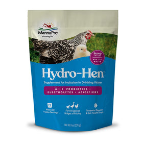 Manna Pro Hydro-Hen powder dissolves easily to hydrate poultry