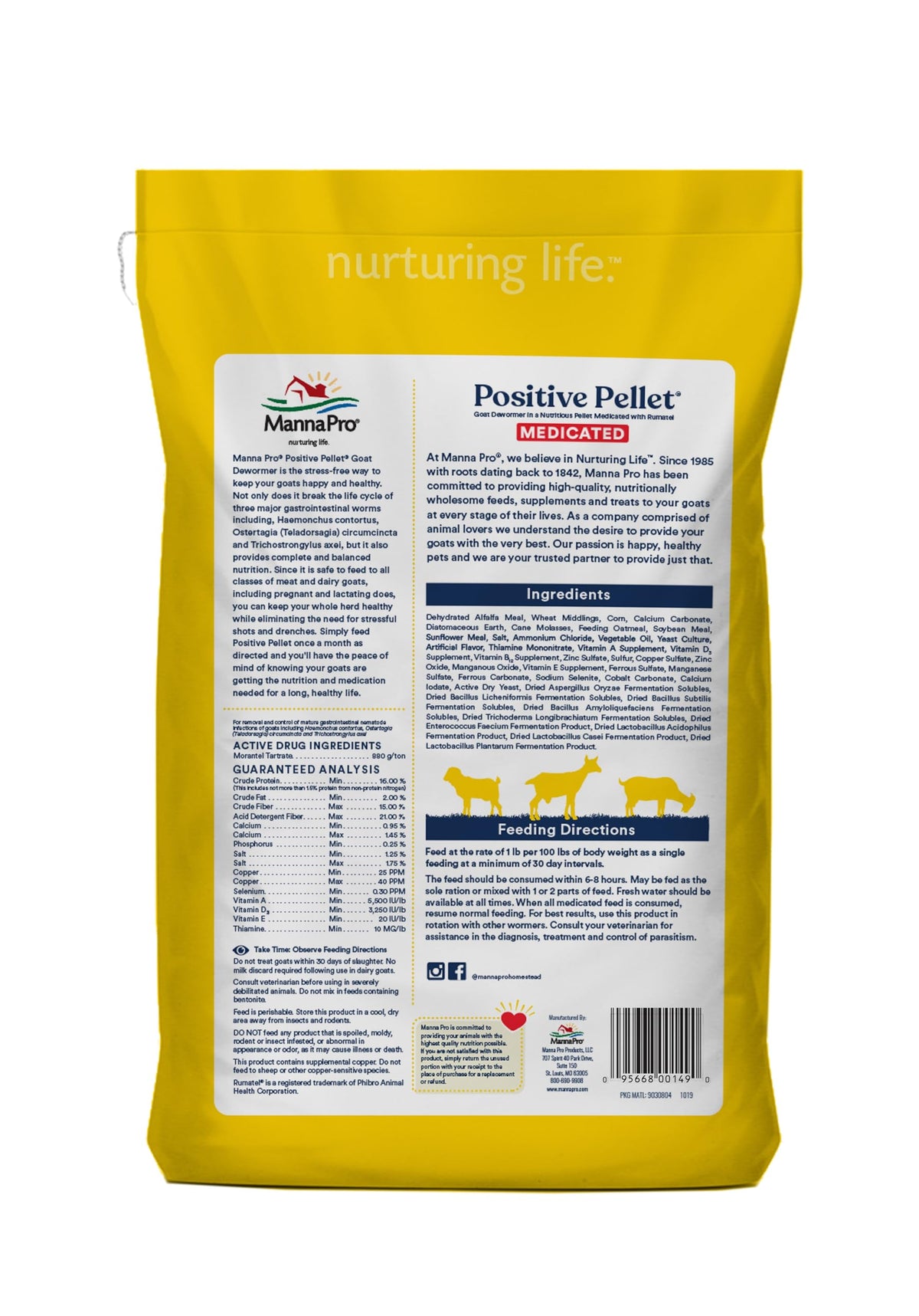 Goats feeding scene with Manna Pro dewormer for healthy herd