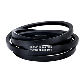 Mannial 144959 deck belt closeup highlighting sturdy build for reliable mowing sessions
