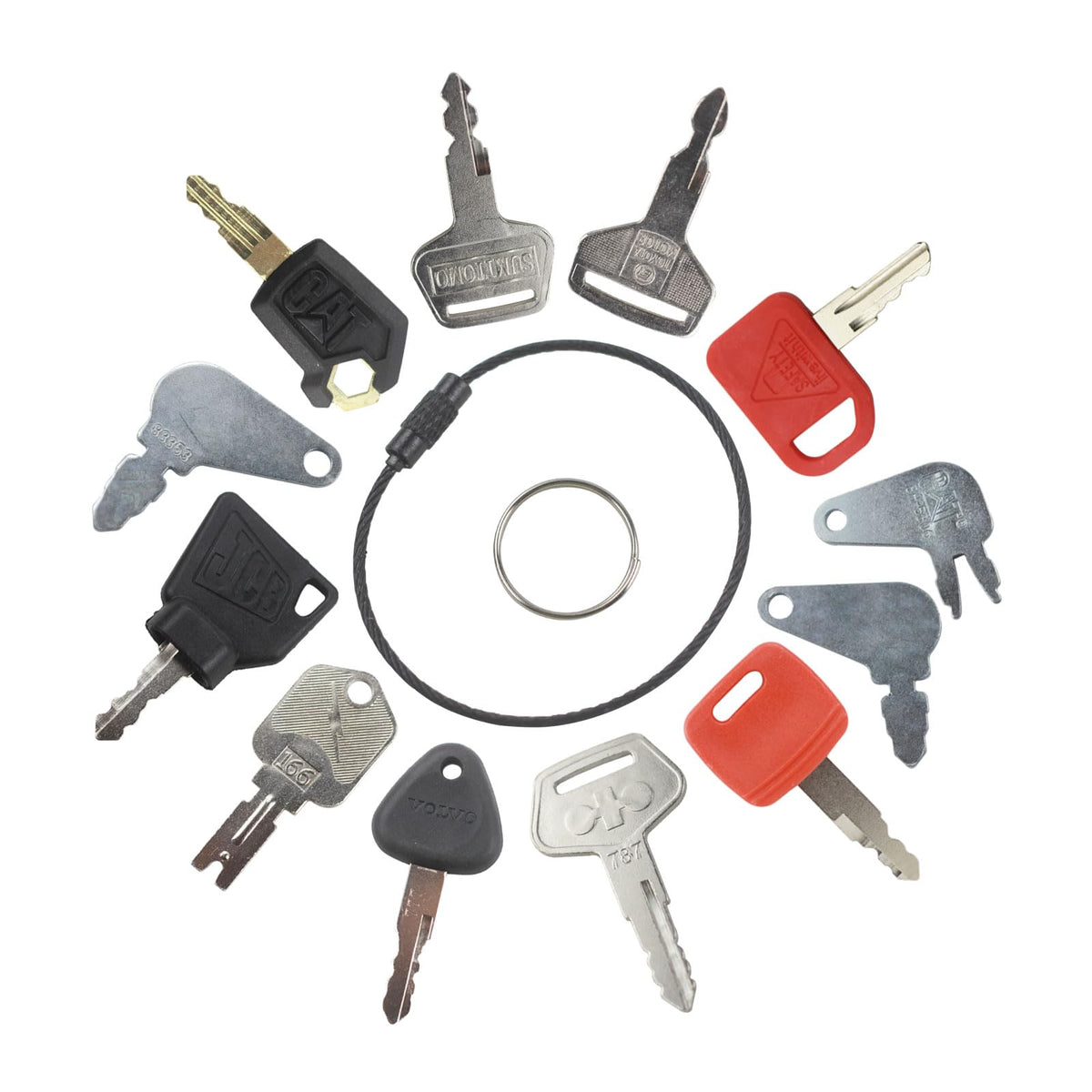 MANUTEX heavy equipment keys with key ring for quick replacements