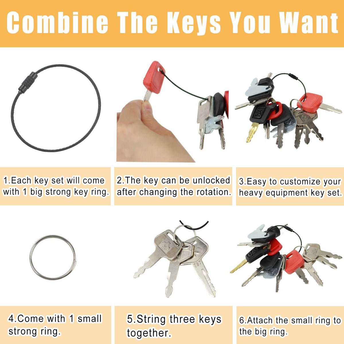 MANUTEX ignition key set packed with 12 replacements and a sturdy ring