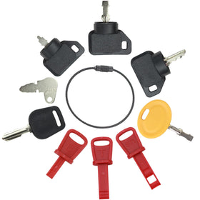 MANUTEX 9-piece lawn mower keys set for universal ignition replacements.