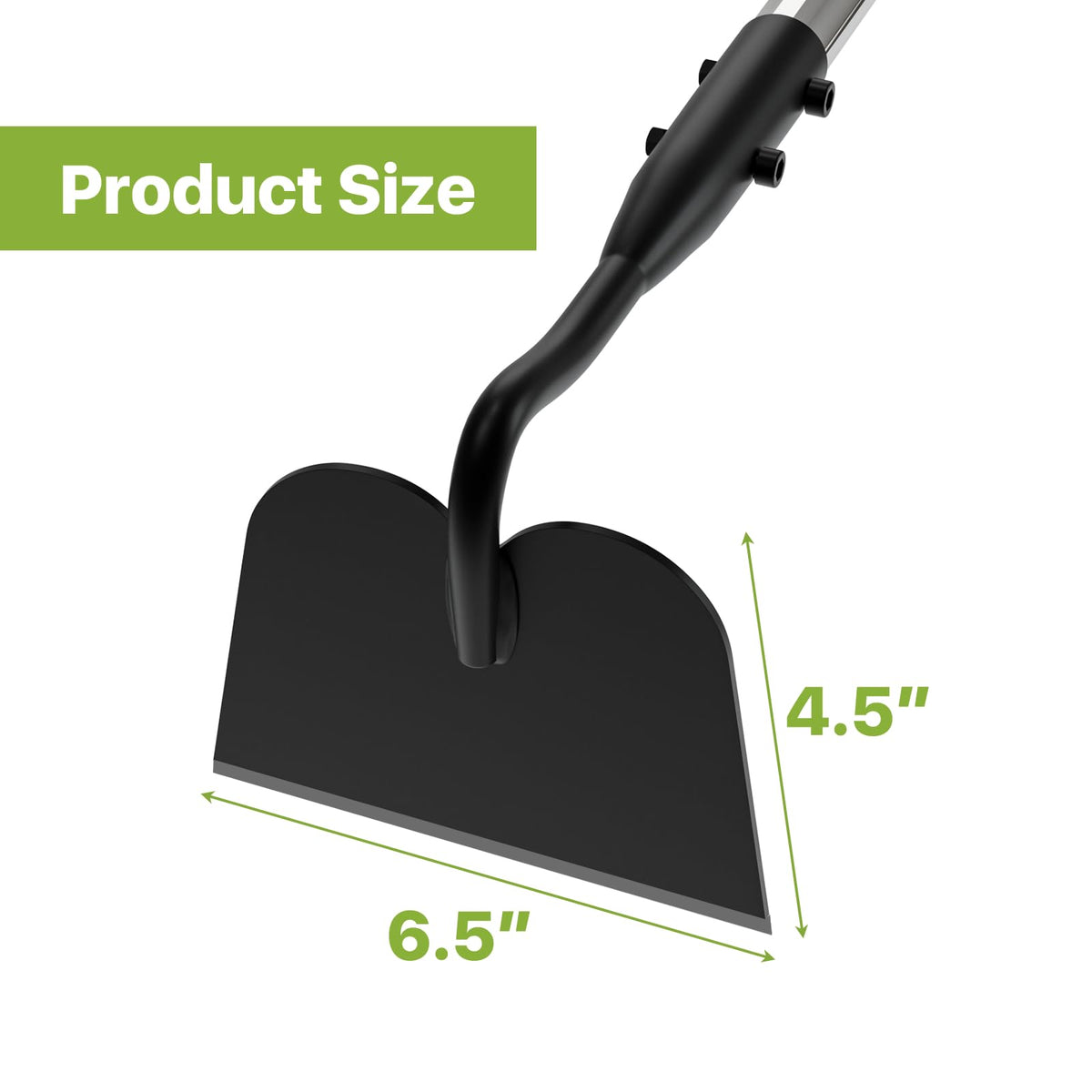 MANXRKUI Draw Hoe stands 66 inches tall for back-friendly weed removal.