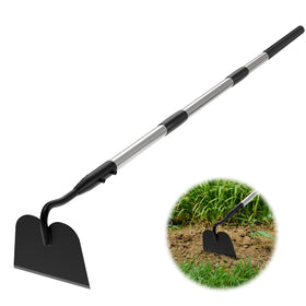 MANXRKUI Draw Hoe with wide blade for quick weeding and soil cutting.