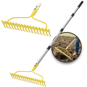 MANXRKUI garden rake heavy-duty head for durable yard work and reliable soil loosening