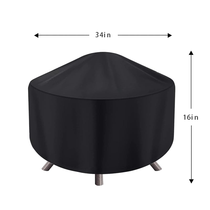 Maobutte fire pit cover showing waterproof fabric guarding against rain and dust.