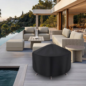 Maobutte round fire pit cover demonstrates universal compatibility.