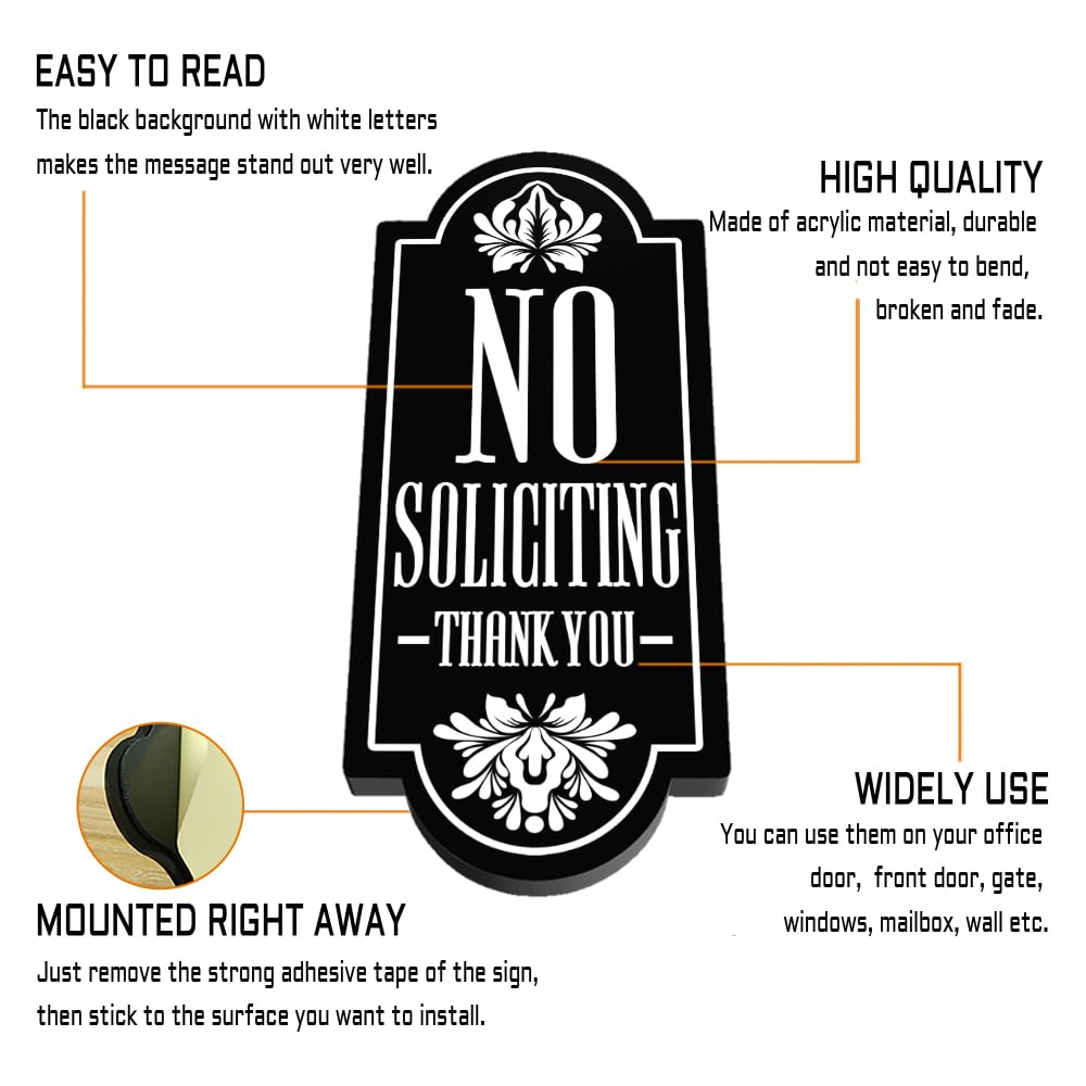 Maoerzai no soliciting sign for outdoor yard, weather-resistant and secure