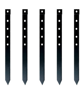 MAOMBO 24Pcs metal stakes secure landscape edging with a sturdy 10-inch build.