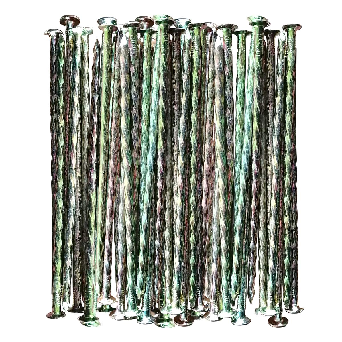 MAOMBO artificial turf stakes with a 6-inch spiral design for secure lawn installation.