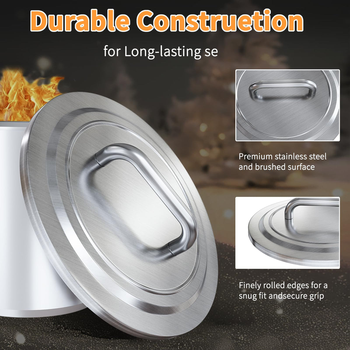 Maonlyking 19.5 inch lid fits Bonfire 1.0 and 2.0 rounds
