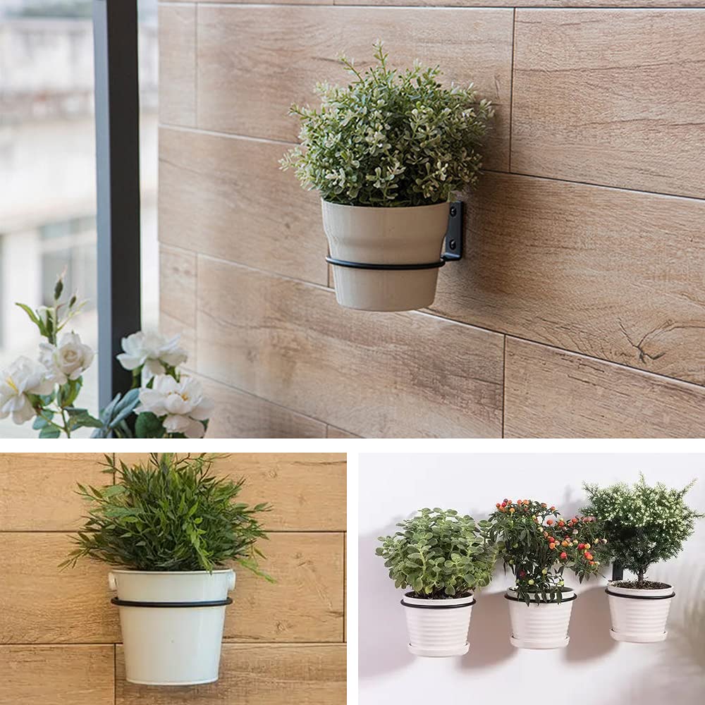 Maosen six-pack metal plant rings arranged for porch and garden display.